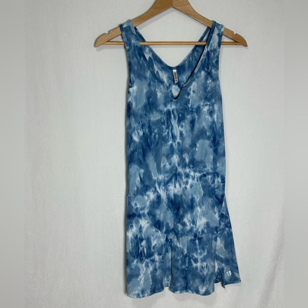 Eleven‎ by Venus Williams Blue Tie Dye Ribbed Tennis Dress Sleeveless Mini Small - Picture 2 of 5